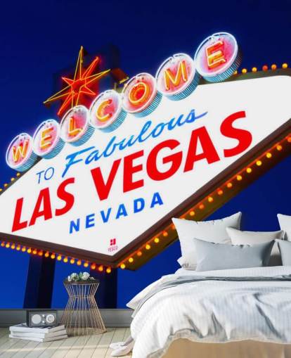 las vegas sign against blue sky wallpaper