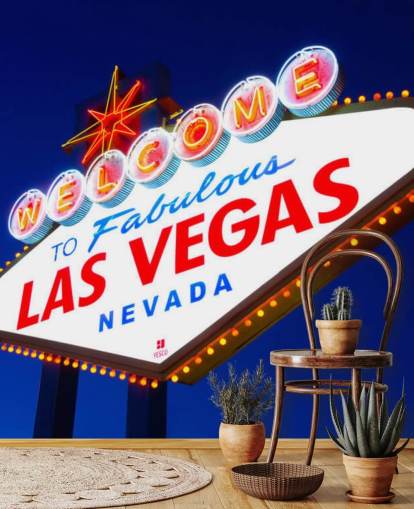 Las Vegas tecken mot blå himmel tapeter