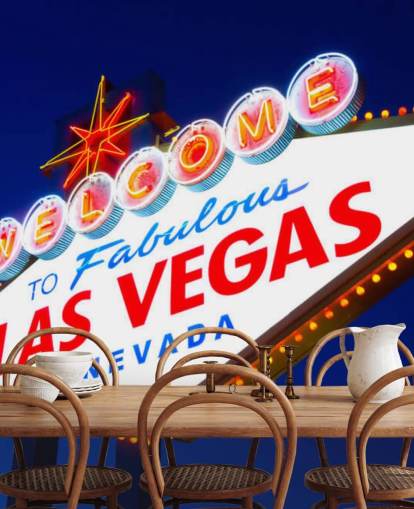 las vegas sign against blue sky wallpaper