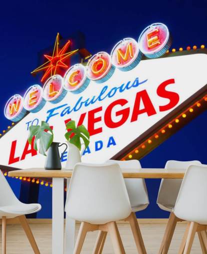 las vegas sign against blue sky wallpaper