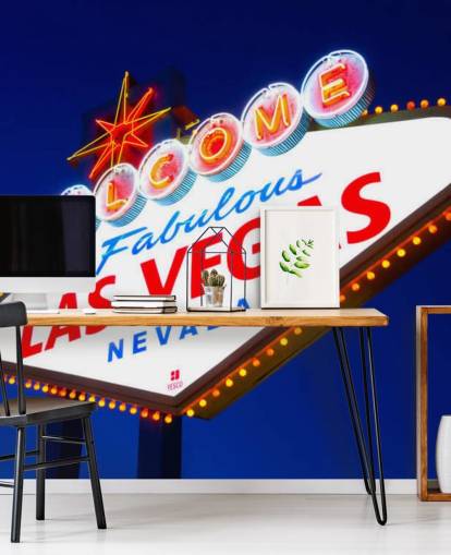 las vegas sign against blue sky wallpaper
