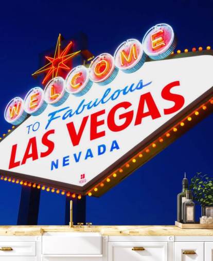 segno di las vegas contro carta da parati cielo blu
