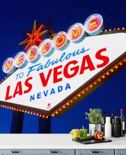 Las Vegas-Zeichen gegen blauen Himmel Tapete