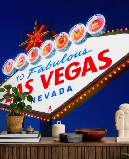 signo de las vegas contra fondo de pantalla de cielo azul