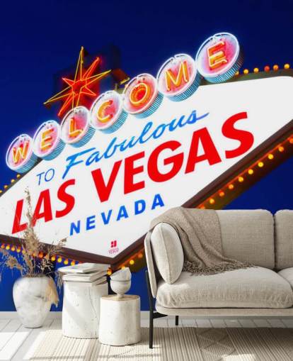 Las Vegas tecken mot blå himmel tapeter
