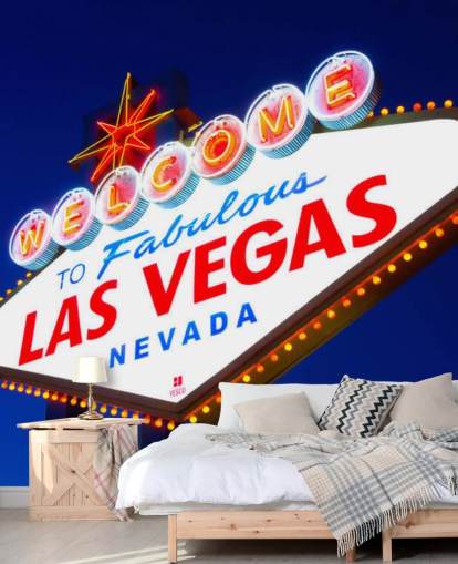 las vegas sign against blue sky wallpaper
