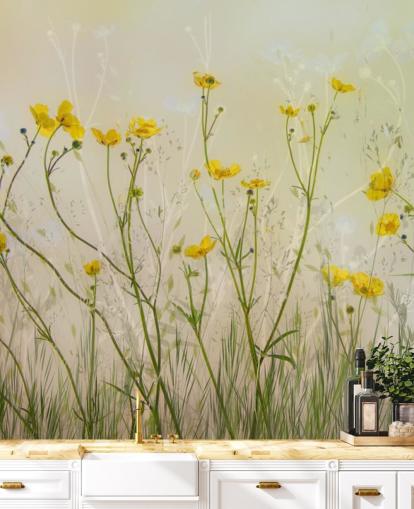 papier peint mural floral vert et jaune appelé Good Morning Flowers par 1x pour les chambres à coucher, les salons et les salles à manger papier peint mural floral vert et jaune appelé Good Morning Flowers par 1x pour les chambres à coucher, les salons et les salles à manger