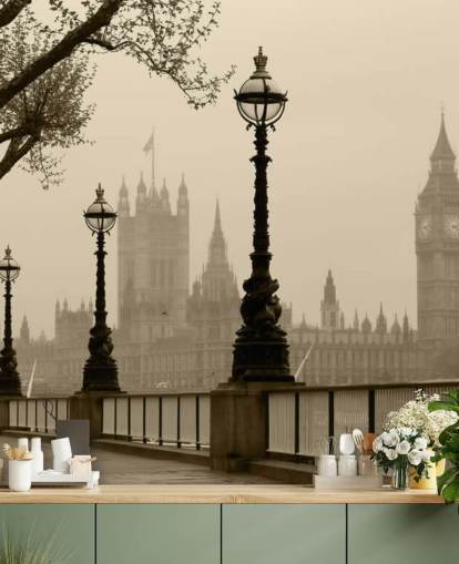 Londen in Fog London in Fog Wallpaper 