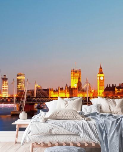 blau london eye von thames Tapete