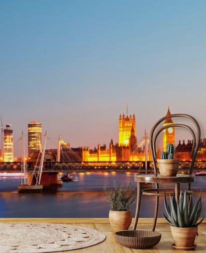 blue london eye van thames behang blue london eye van thames behang