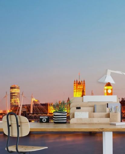 blå london öga av thames tapet blå london öga av thames tapet