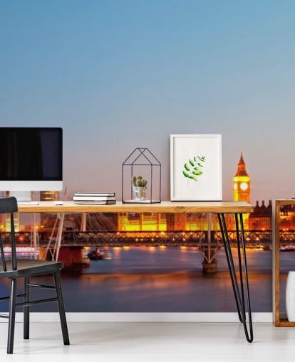 blue london eye van thames behang