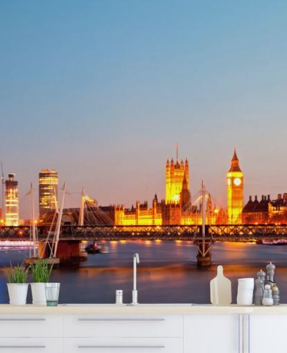 blå london öga av thames tapet