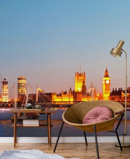 blå london öga av thames tapet blå london öga av thames tapet