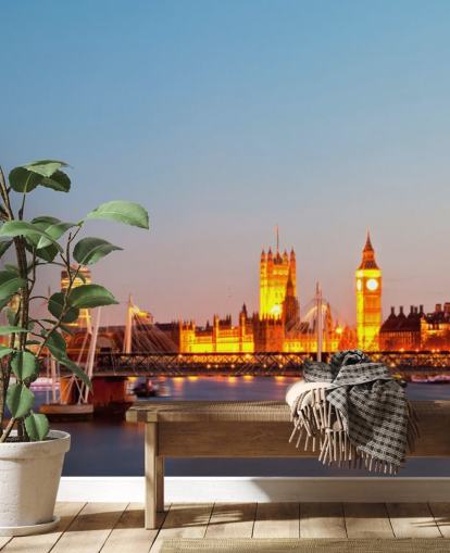 blue london eye by thames wallpaper