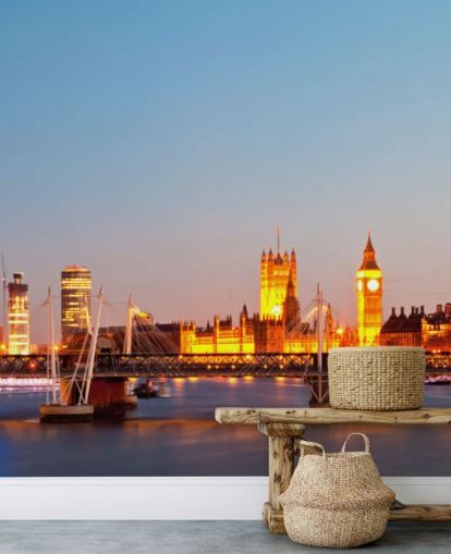 carta da parati blu london eye by thames