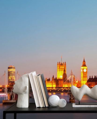 blå london eye av thames tapet