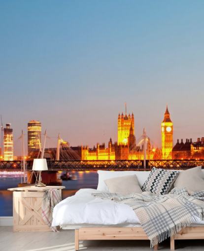 papel de parede blue london eye by thames