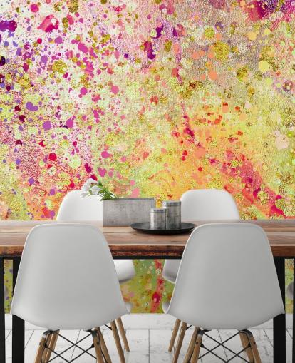 papier peint peint abstrait éclaboussé personnalisé rose, violet et or appelé Burst of Joy par Lara Skinner pour chambres papier peint peint abstrait éclaboussé personnalisé rose, violet et or appelé Burst of Joy par Lara Skinner pour chambres