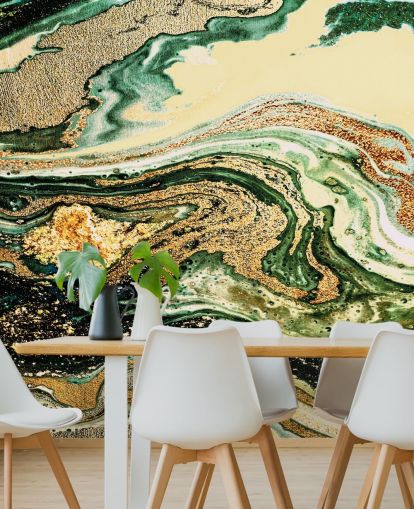 goud geode marmeren behang