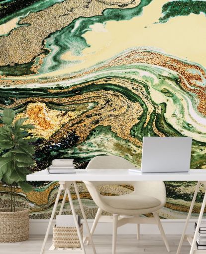 papel pintado de mármol geoda dorada