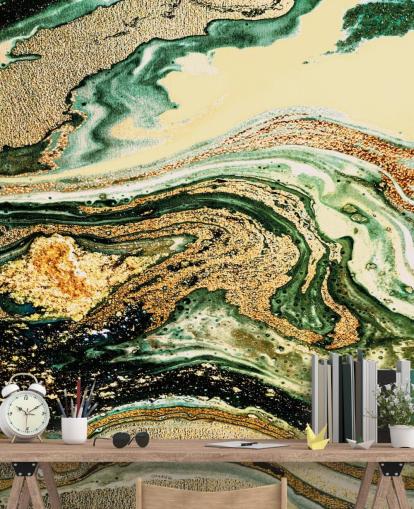 Gold-Geode-Marmor-Tapete