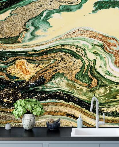 gold geode marble wallpaper