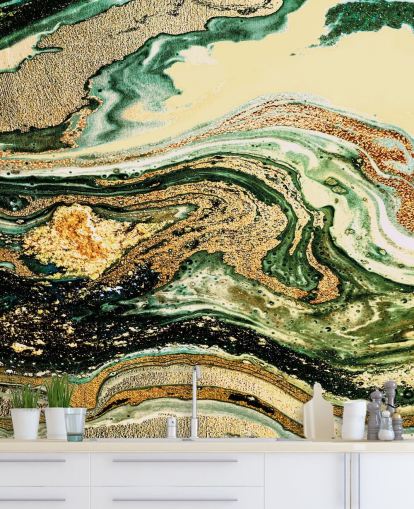 carta da parati in marmo geode oro