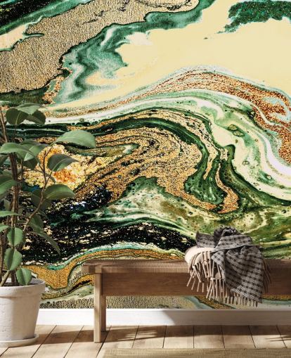 Gold-Geode-Marmor-Tapete