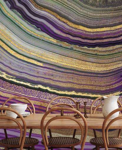 papel de parede ágata roxo e dourado