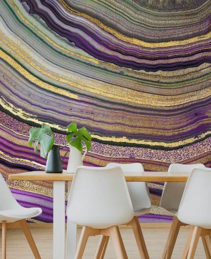 papel de parede ágata roxo e dourado