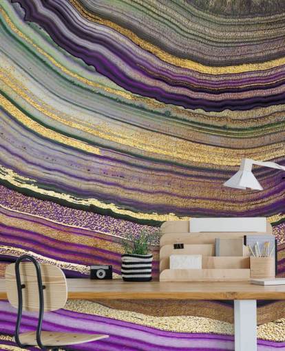 papel de parede ágata roxo e dourado