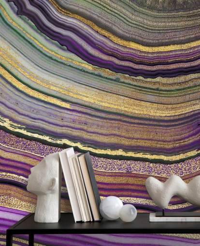 lila und goldene Achat-Tapete