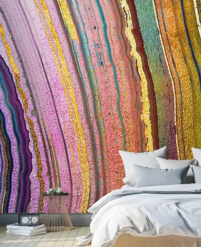 rainbow coloured geode wallpaper