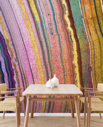 papier peint géode couleur arc-en-ciel