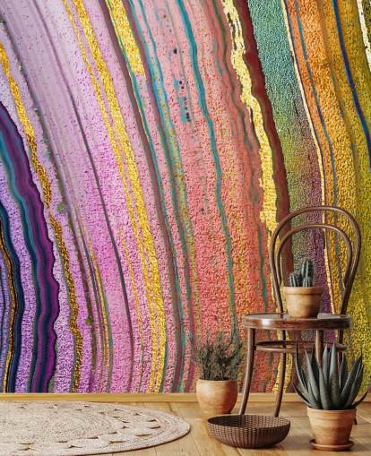 Regenbogenfarbene Geode-Tapete Regenbogenfarbene Geode-Tapete