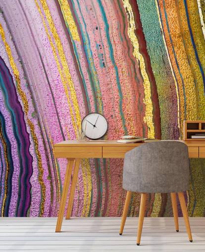 regnbue farget geode tapet