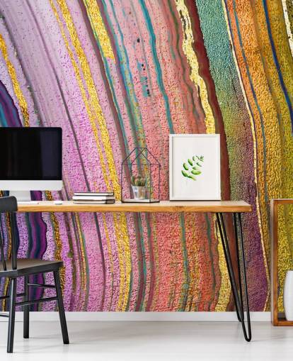 rainbow coloured geode wallpaper