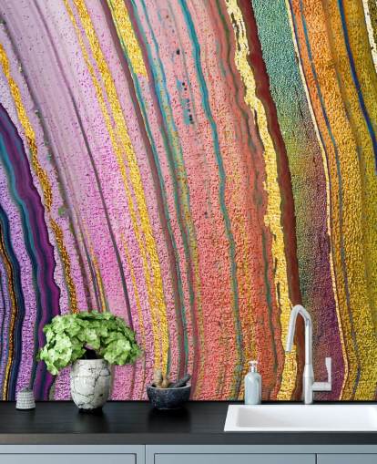 Regenbogenfarbene Geode-Tapete