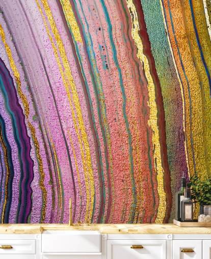 Regenbogenfarbene Geode-Tapete Regenbogenfarbene Geode-Tapete