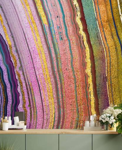 rainbow coloured geode wallpaper