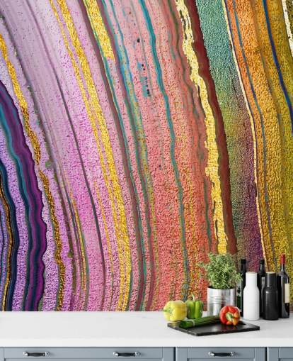 rainbow coloured geode wallpaper