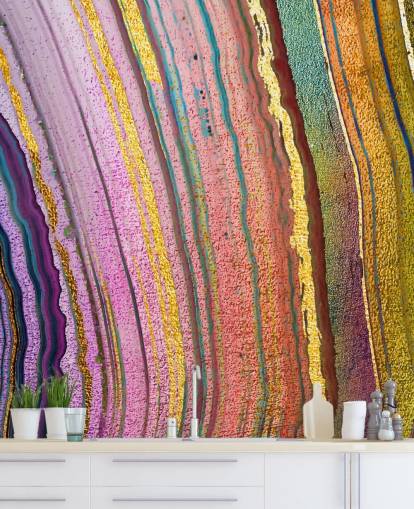 rainbow coloured geode wallpaper