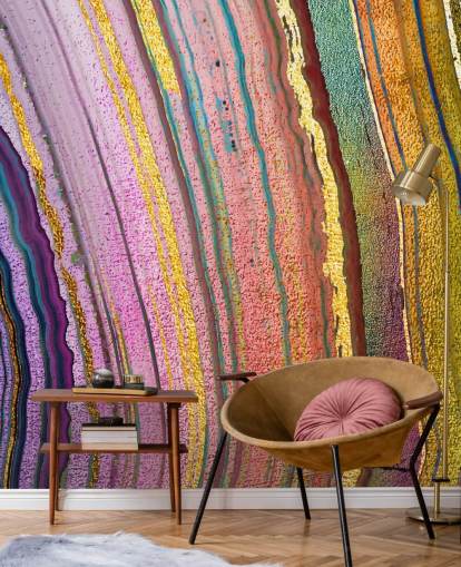 rainbow coloured geode wallpaper
