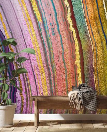 papier peint géode couleur arc-en-ciel