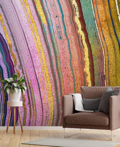 rainbow coloured geode wallpaper