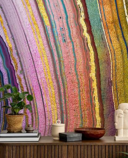 papel de parede geode colorido arco-íris