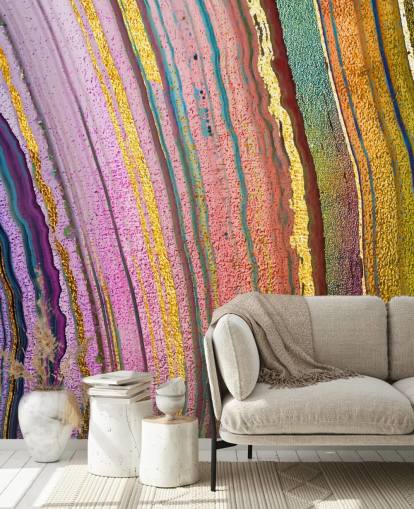 rainbow coloured geode wallpaper