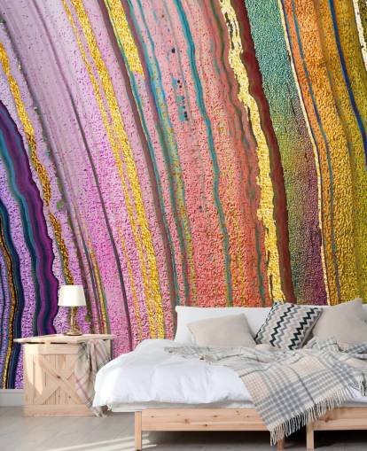 Regenbogenfarbene Geode-Tapete