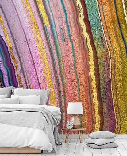 papier peint géode couleur arc-en-ciel